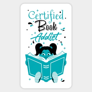 Book Addict Girl White Sticker